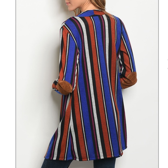 Royal & rust Striped open front knit cardigan - Picture 2 of 8